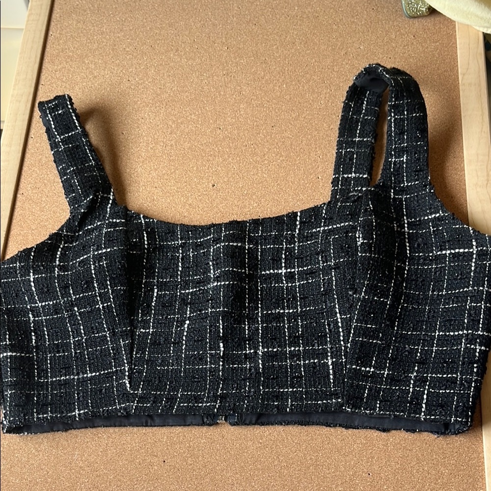 Black and White Women's Checkered Top